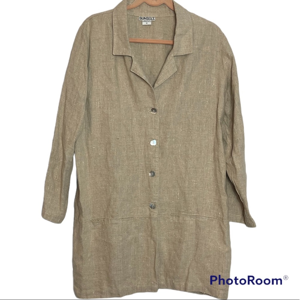 Sunbelt NOT PERFECT LINEN Aesthetic Linen Button Front Jacket Size Medium